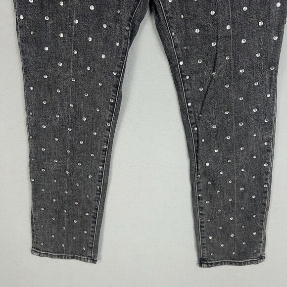 Anthropologie Pilcro Jeans Womens 28 High Rise Slim Studded Rhinestone Denim Y2K - Picture 4 of 16